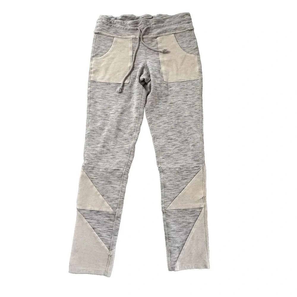 Rare Free People Movement Women's Size Large Gray Colorblock Kyoto Joggers